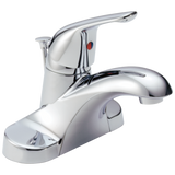 Delta Foundations Chrome 1-Handle 4-in Centerset WaterSense Bathroom Sink Faucet with Drain