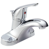Delta Foundations Chrome 1-Handle 4-in Centerset WaterSense Bathroom Sink Faucet with Drain