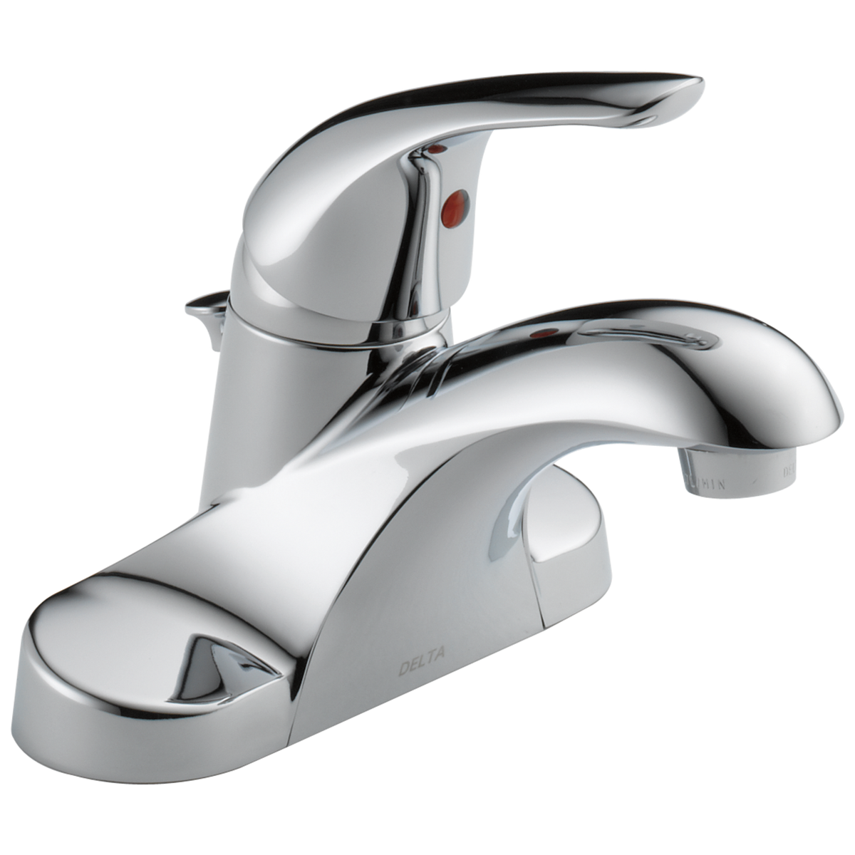 Delta Foundations Chrome Single-Handle 4-in Centerset WaterSense Bathroom Sink Faucet with Drain (B510LF-PPU-ECO)