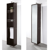 Wyndham Collection Claire 13.75-in W x 67-in H x 9-in D Espresso Oak Wall-Mount Linen Cabinet