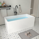 Vanity Art Talence 59 in. Acrylic Flatbottom Freestanding Bathtub in White/Polished Chrome