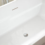 Vanity Art Talence 59 in. Acrylic Flatbottom Freestanding Bathtub in White/Polished Chrome
