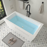 Vanity Art Tarbes 67 in. Acrylic Flatbottom Freestanding Bathtub in White/Matte Black
