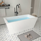 Vanity Art Tarbes 59 in. Acrylic Flatbottom Freestanding Bathtub in White/Oil Rubbed Bronze
