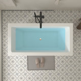 Vanity Art Tarbes 67 in. Acrylic Flatbottom Freestanding Bathtub in Pure White