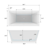 Vanity Art Tarbes 67 in. Acrylic Flatbottom Freestanding Bathtub in White/Matte Black