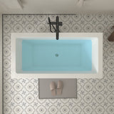 Vanity Art Tarbes 59 in. Acrylic Flatbottom Freestanding Bathtub in White/Oil Rubbed Bronze