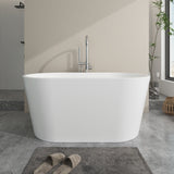 Vanity Art Bordeaux 67 in. Acrylic Flatbottom Freestanding Bathtub in White with Integrated Overflow