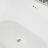 Vanity Art Bordeaux 67 in. Acrylic Flatbottom Freestanding Bathtub in White with Integrated Overflow
