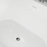 Vanity Art Bordeaux 67 in. Acrylic Flatbottom Freestanding Bathtub in White with Integrated Overflow