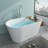 Vanity Art 59 in. Acrylic Flatbottom Freestanding Bathtub in Pure White