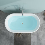 Vanity Art Domme 67 in. Acrylic Flatbottom Freestanding Non-Slip Bathtub in Pure White