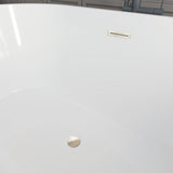 Vanity Art 59 in. Acrylic Flatbottom Freestanding Bathtub in Pure White