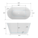 Vanity Art Domme 67 in. Acrylic Flatbottom Freestanding Non-Slip Bathtub in Pure White