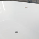 Vanity Art 59 in. Acrylic Flatbottom Freestanding Bathtub in Pure White