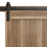 Masonite 36 in. x 84 in. 2 Panel Plank Sandy Brown Interior Sliding Barn Door Slab with Hardware Kit