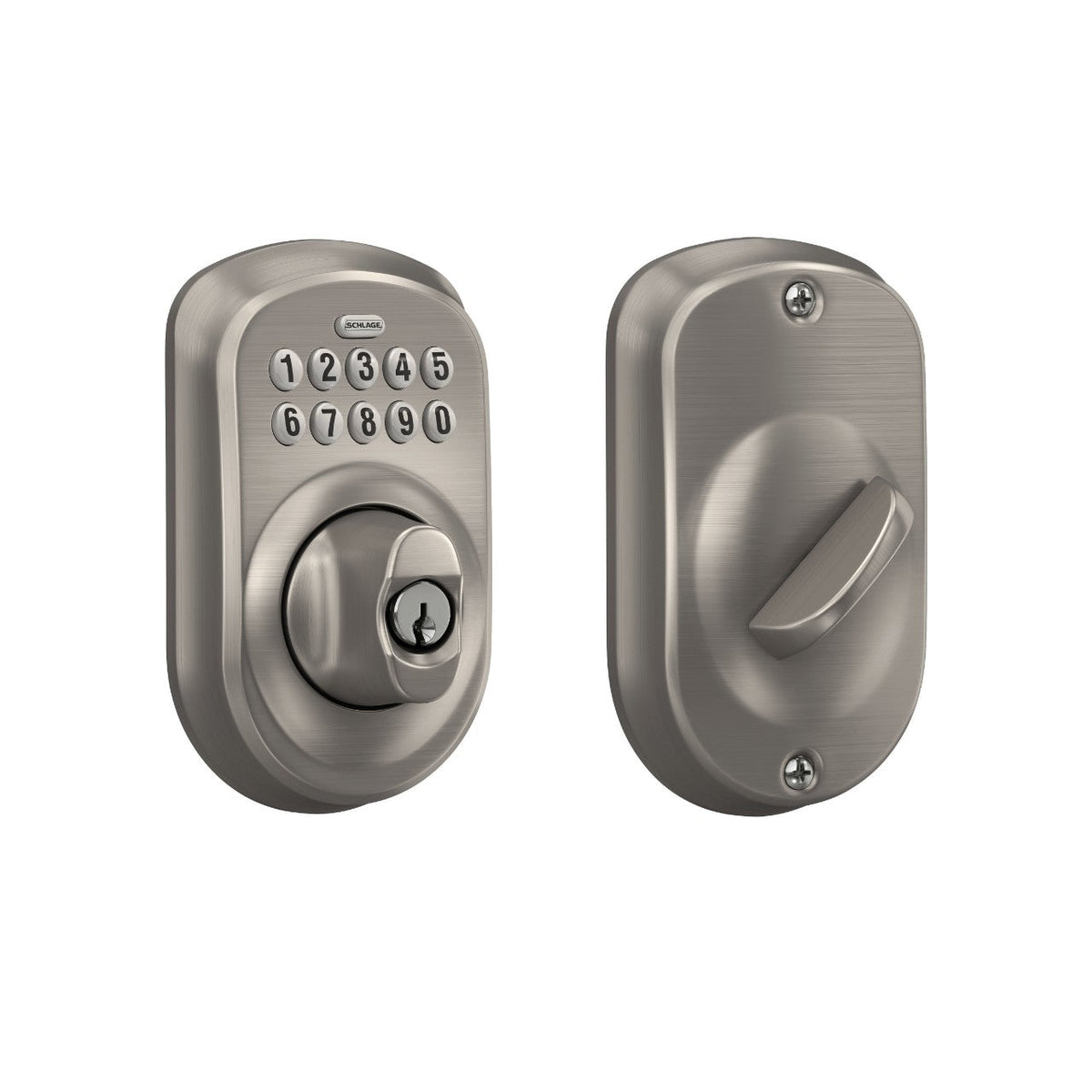 Schlage Plymouth Keypad Electronic Deadbolt – Bright Brass Finish