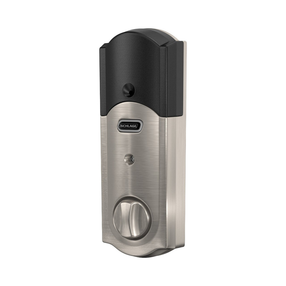 Schlage Camelot Satin Nickel Connect Smart Door Lock with Alarm, Z-Wave Plus