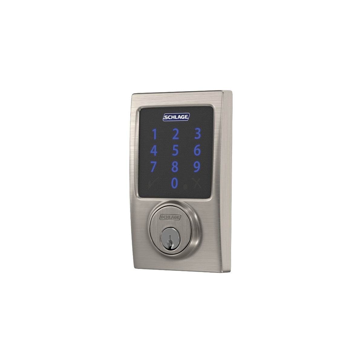 Schlage Century Matte Black Connect Smart Door Lock with Alarm