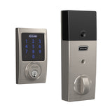 Schlage Connect Century Satin Nickel Touchscreen Deadbolt with Alarm, Z‑Wave Plus