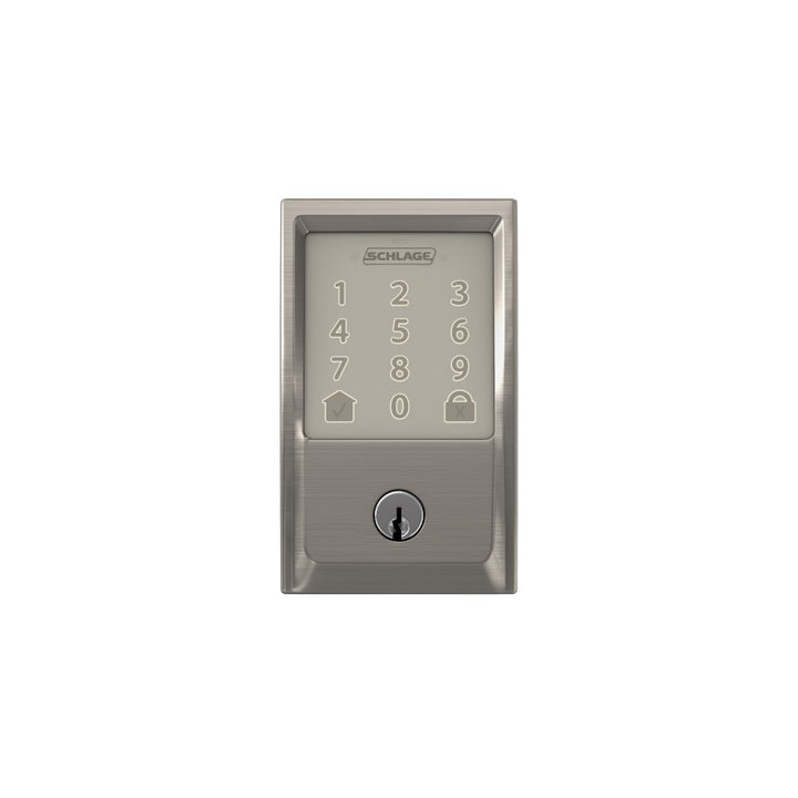 Schlage Century Encode Smart WiFi Door Lock with Alarm – Matte Black