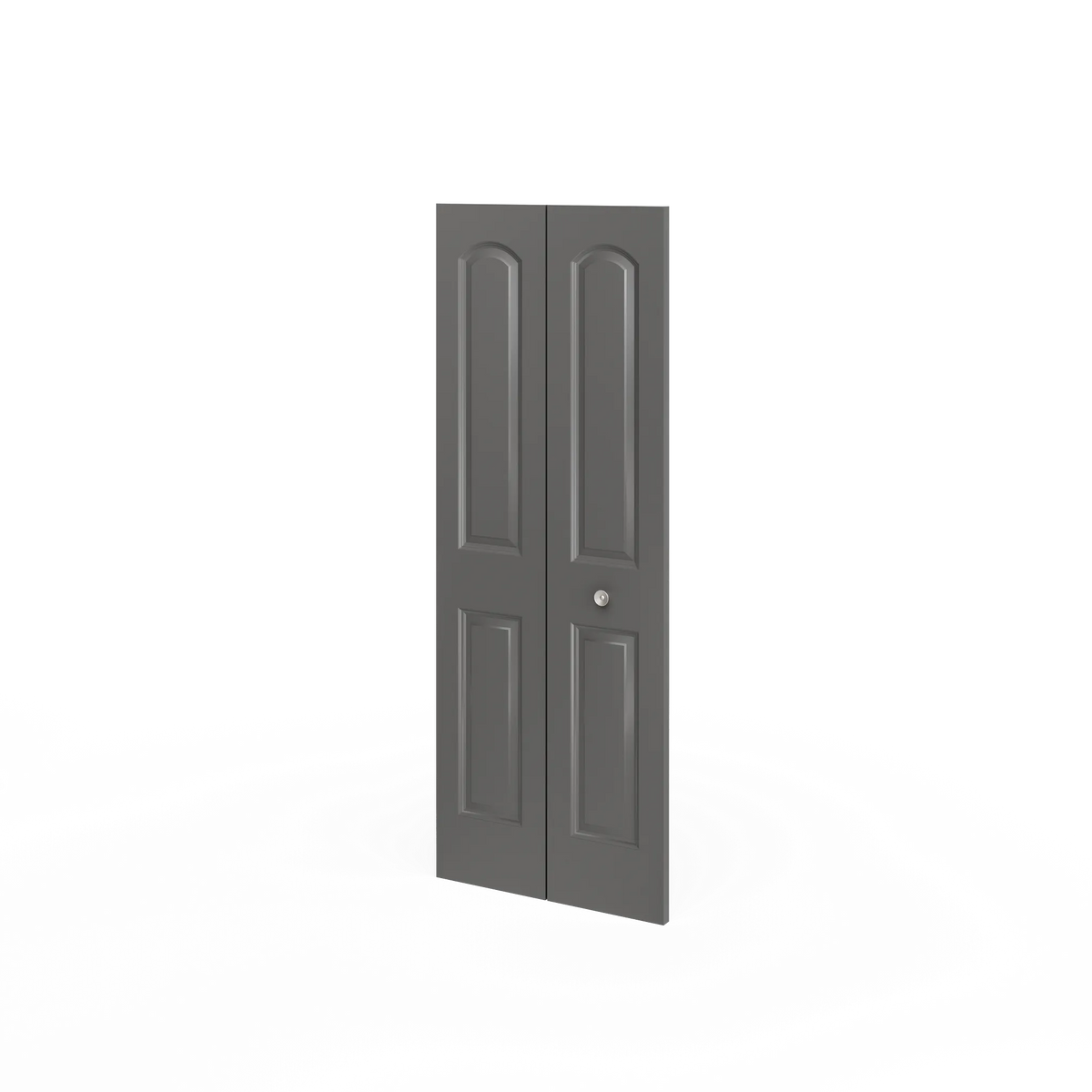Masonite Roman 30-in x 80-in Snowstorm 2-Panel Round Top Prefinished Molded Composite Bifold Door