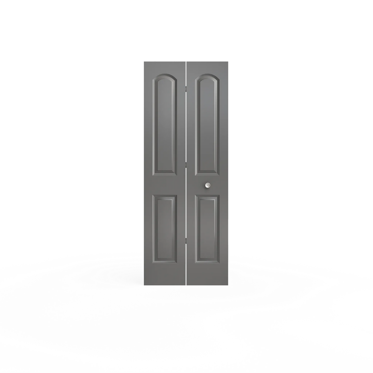 Masonite Roman 30-in x 80-in Snowstorm 2-Panel Round Top Prefinished Molded Composite Bifold Door