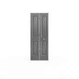 Masonite Roman 30-in x 80-in Snowstorm 2-Panel Round Top Prefinished Molded Composite Bifold Door