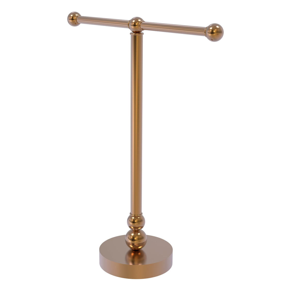 Allied Brass Free Standing Two Arm Guest Towel Holder in Polished Brass