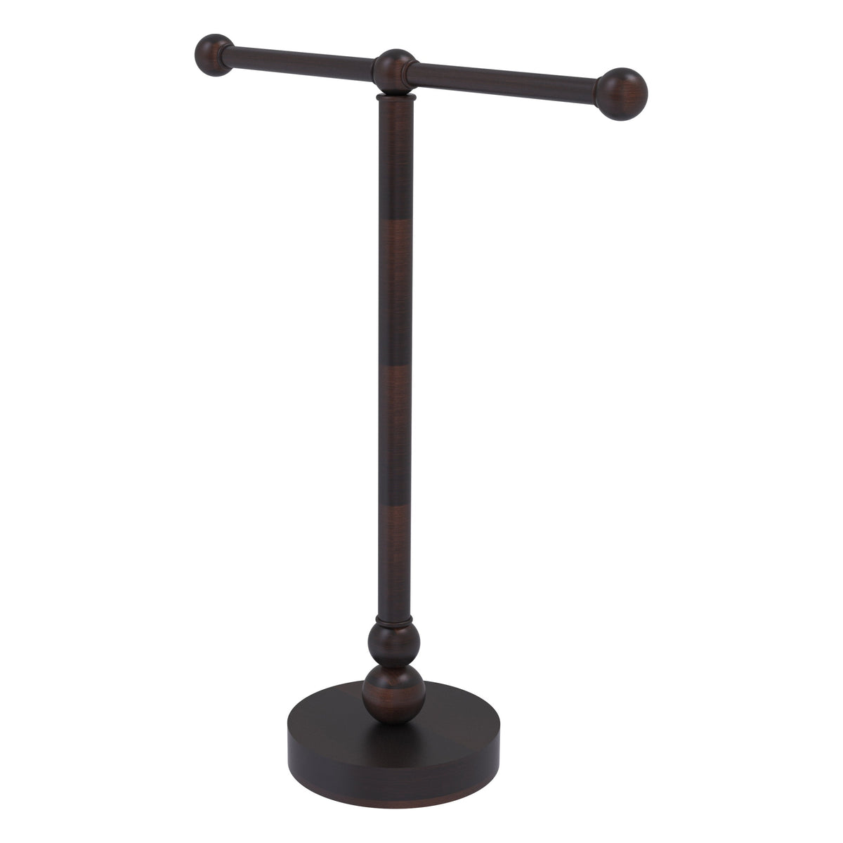 Allied Brass Free Standing Two Arm Guest Towel Holder in Polished Brass