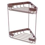 Allied Brass Double Tier Corner Shower Basket in Antique Brass