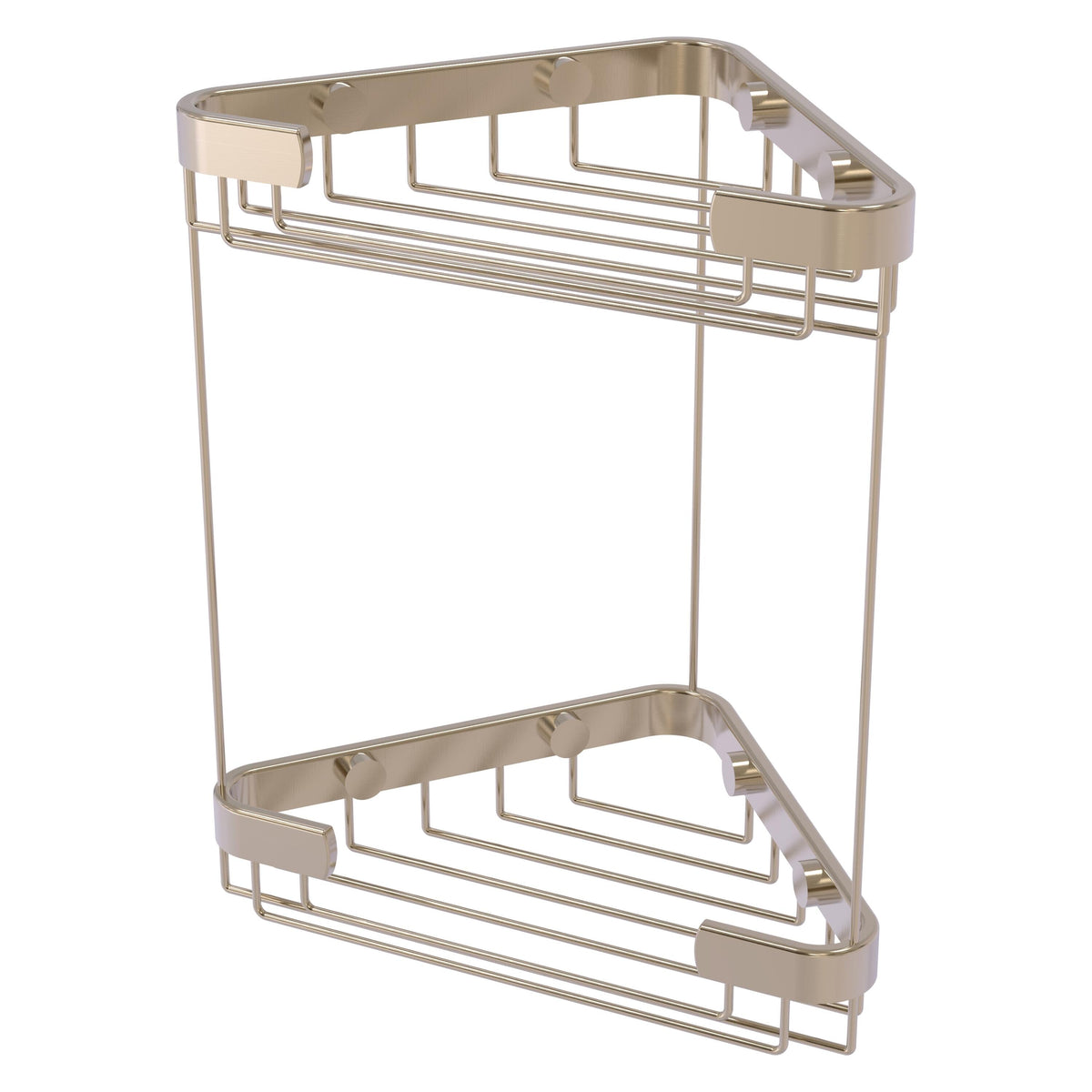 Allied Brass Double Tier Corner Shower Basket in Antique Brass