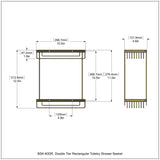 Allied Brass Double Tier Rectangular Toiletry Shower Basket in Antique Pewter, 10.5 x 12 x 4.8 in