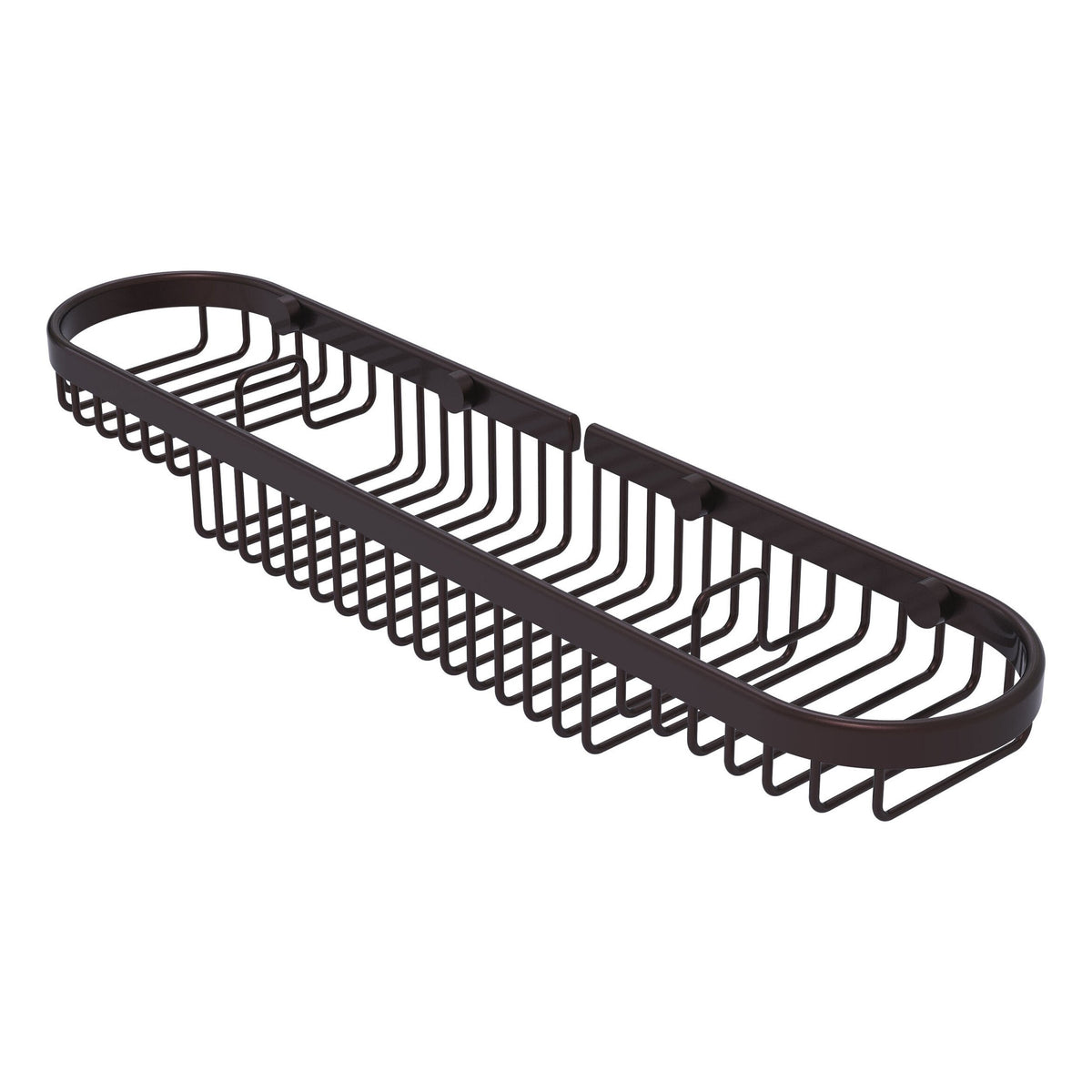 Allied Brass Oval Combination Shower Basket in Antique Brass