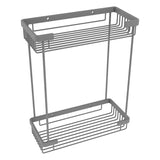 Allied Brass Double Tier Rectangular Toiletry Shower Basket in Matte White, 10.5 x 12 x 4.8 in