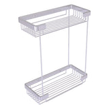 Allied Brass Double Tier Rectangular Toiletry Shower Basket in Matte White, 10.5 x 12 x 4.8 in