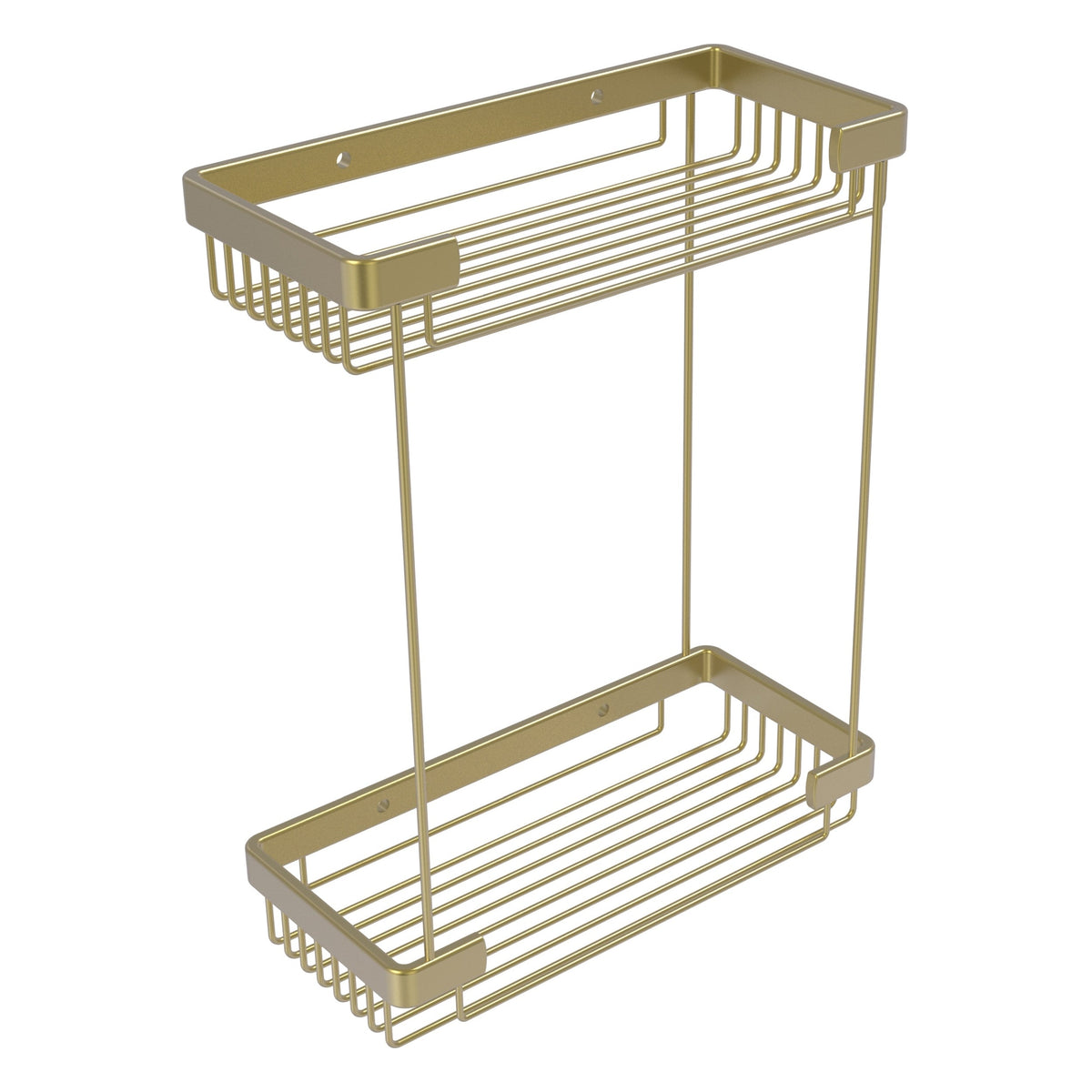 Allied Brass Double Tier Rectangular Toiletry Shower Basket in Matte White, 10.5 x 12 x 4.8 in