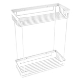 Allied Brass Double Tier Rectangular Toiletry Shower Basket in Matte White, 10.5 x 12 x 4.8 in