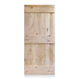 Krosswood Doors 30 in. x 80 in. 2-Panel Solid Core Unfinished Knotty Alder Interior Barn Door Slab