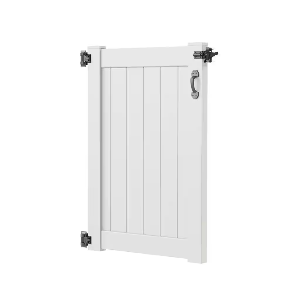 Barrette Outdoor Living 3.5 ft. W x 5 ft. H White Vinyl Outdoor Shower Stall Gate Kit (Unassembled)