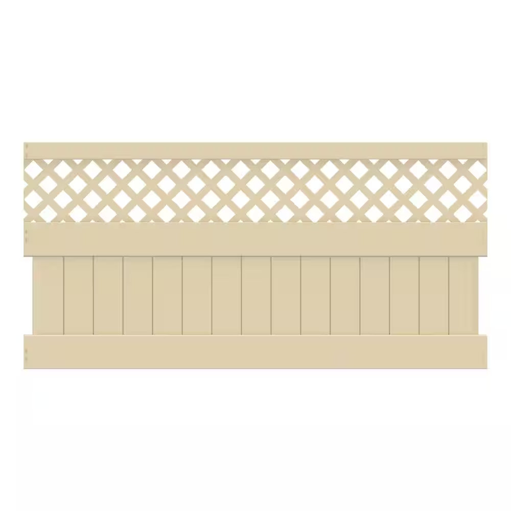 Barrette Outdoor Living Anderson 4 ft. H x 8 ft. W Sand Vinyl Privacy Fence Panel (Unassembled)