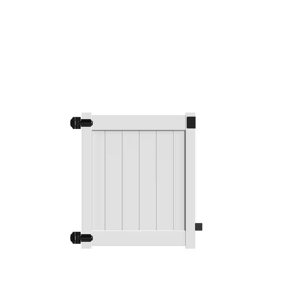 Barrette Outdoor Living Bryce and Washington Series 4 ft. W x 4 ft. H White Vinyl Walk Fence Gate Kit