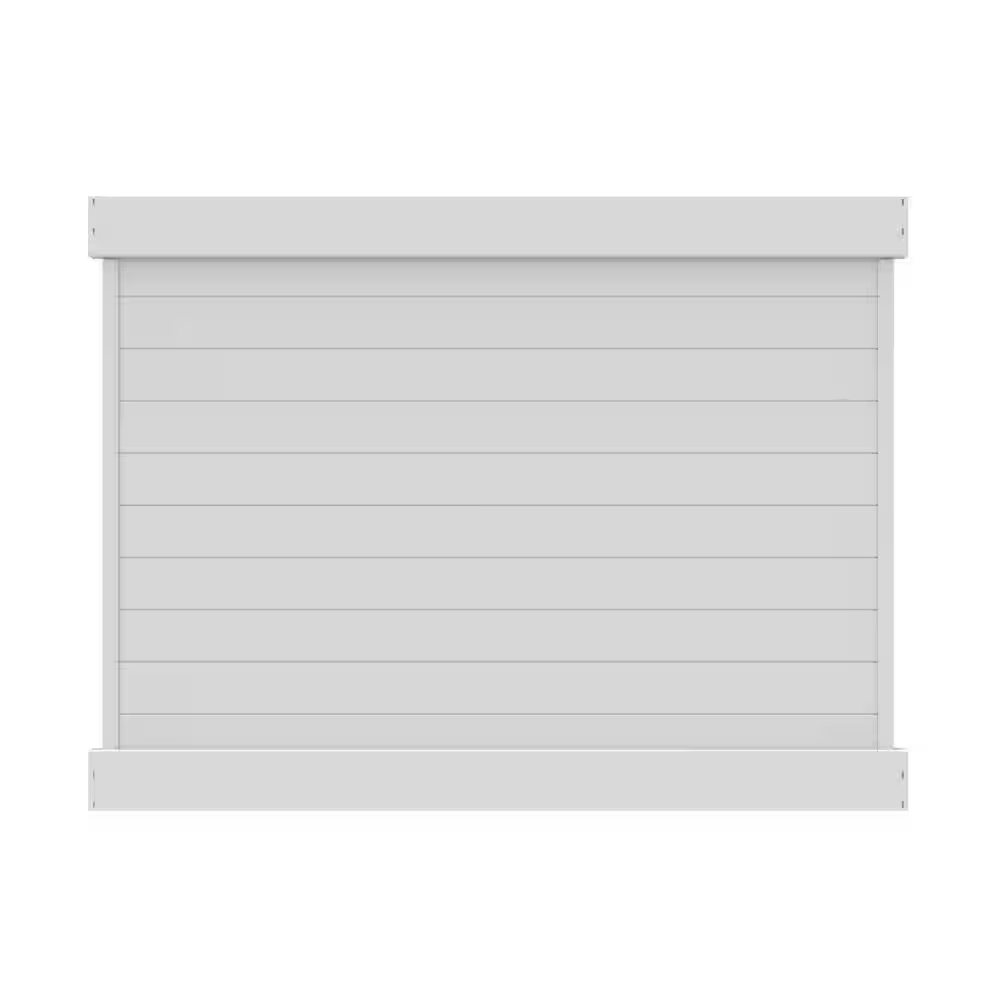 Barrette Outdoor Living Horizontal 6 ft. H x 8 ft. W White Vinyl Privacy Fence Panel (Unassembled)