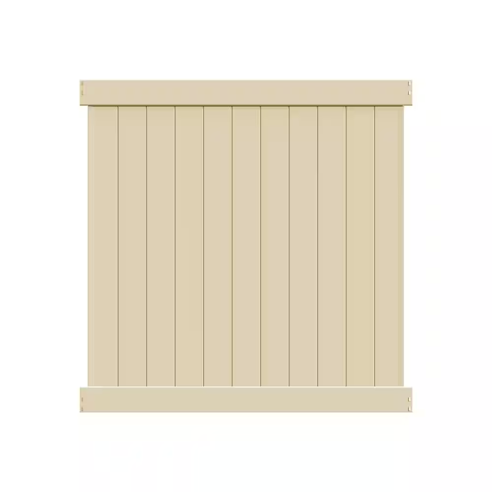 Barrette Outdoor Living Washington 6 ft. H x 6 ft. W Sand Vinyl Privacy Fence Panel (Unassembled)
