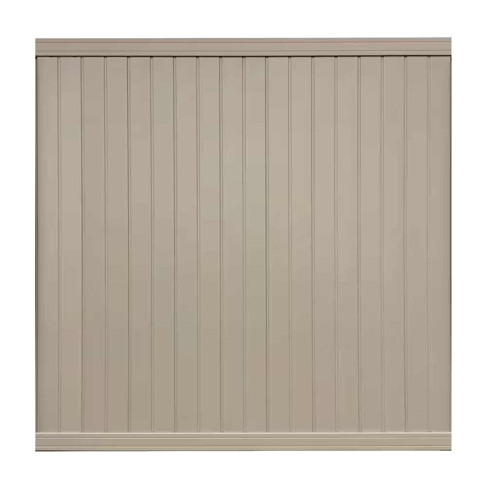 Belfast 6 ft. x 6 ft. Tan Vinyl Fence Panel