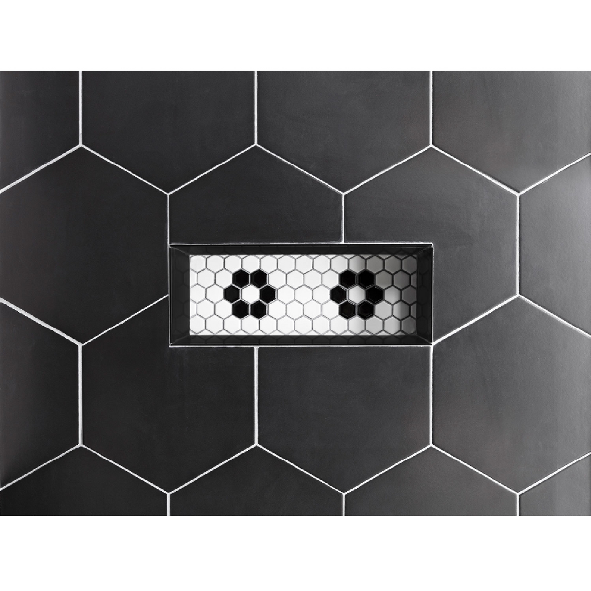 Black Hex Porcelain Wall and Floor Tile - 10 in.