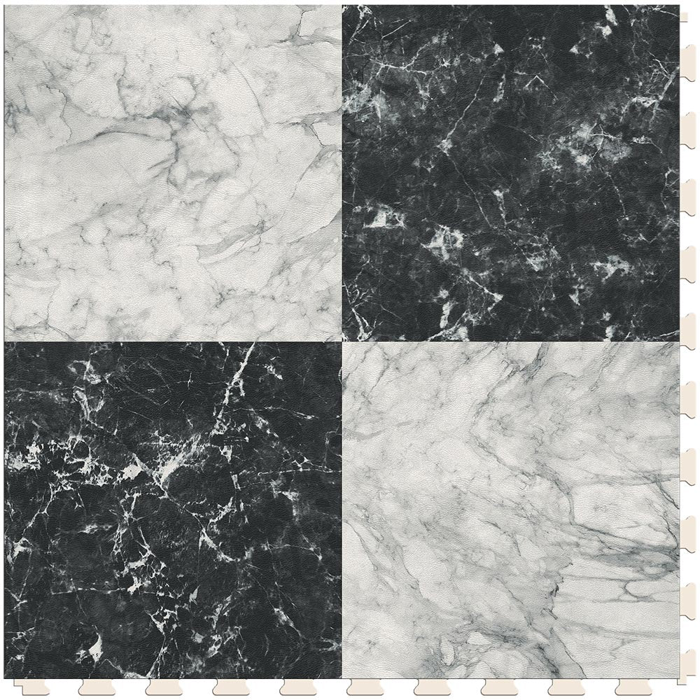 Perfection Floor Tile Gemstone Collection Black Marble/Satin Vinyl Tile Sample