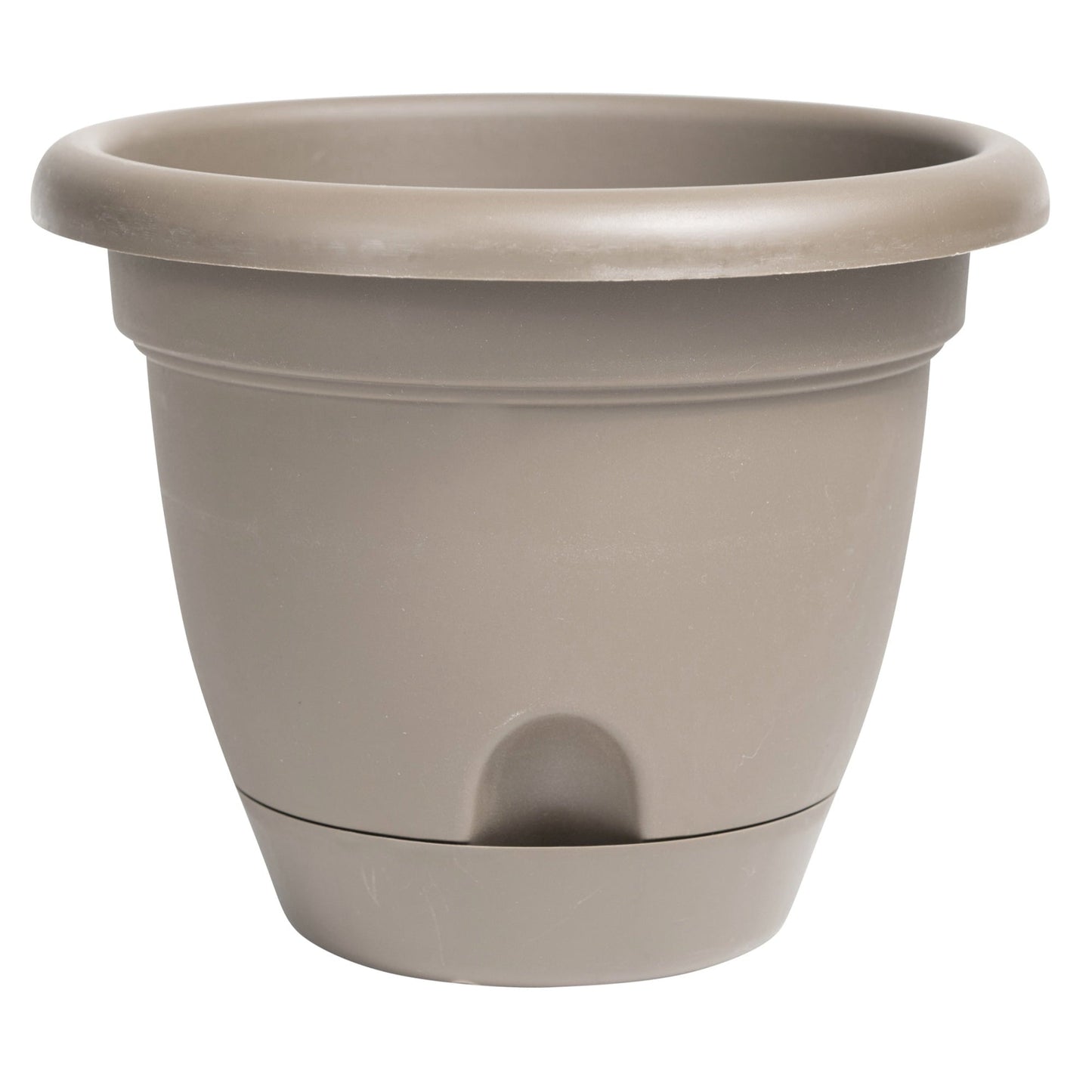 Bloem Lucca Self Watering Planter w/ Saucer 8" Pebble Stone