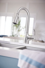 Moen Kleo Single-Handle Pull-Down Kitchen Faucet with Reflex and Power Clean, Spot Resist Stainless
