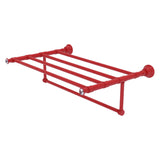 Allied Brass Carolina Crystal Collection 24-in Towel Shelf with Integrated Towel Bar in Unlacquered Brass